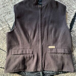Powder River Outfitters Women's Dark Brown Wool-Blend Vest Medium